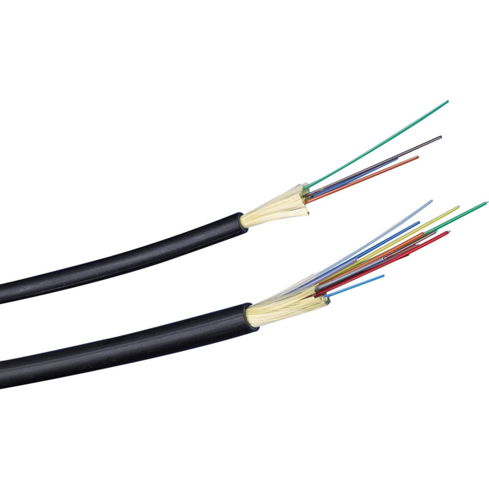 Excel Enbeam OM3 Multimode 50/125 6 Core Fibre Optic Cable Tight Buffered Cca - Black