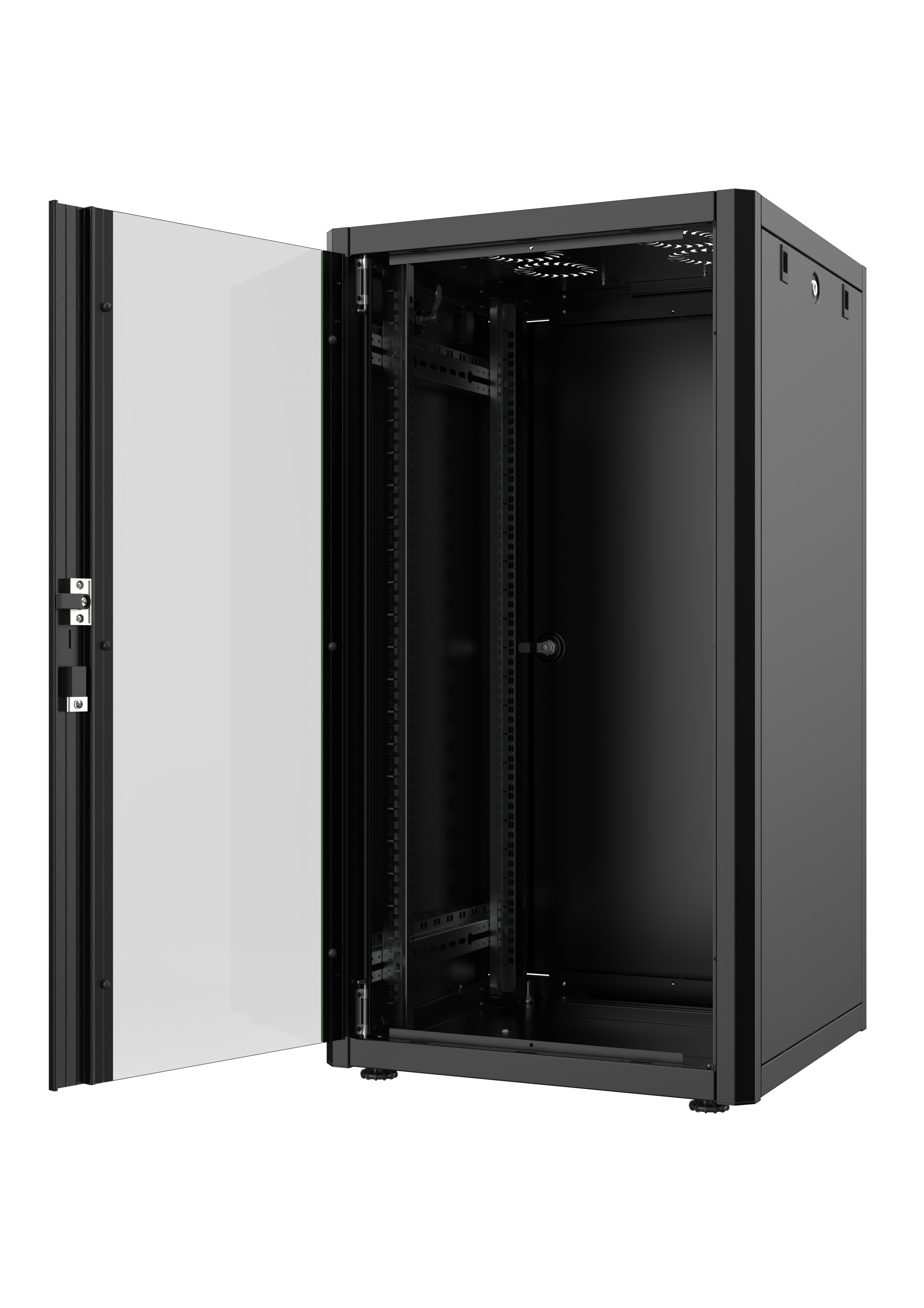 24U, Mirsan GTN Series Cabinet, Width 600mm, Depth 600mm, Ready Assembled, Black