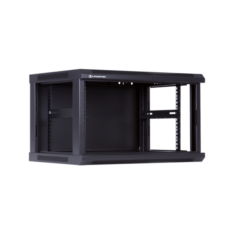 6U Wall Mount Cabinet, 600mm Width by 450mm Depth, Black [Flat Packed]