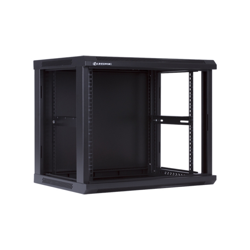 9U Wall Mount Cabinet, 600mm Width by 450mm Depth, Black [Flat Packed]