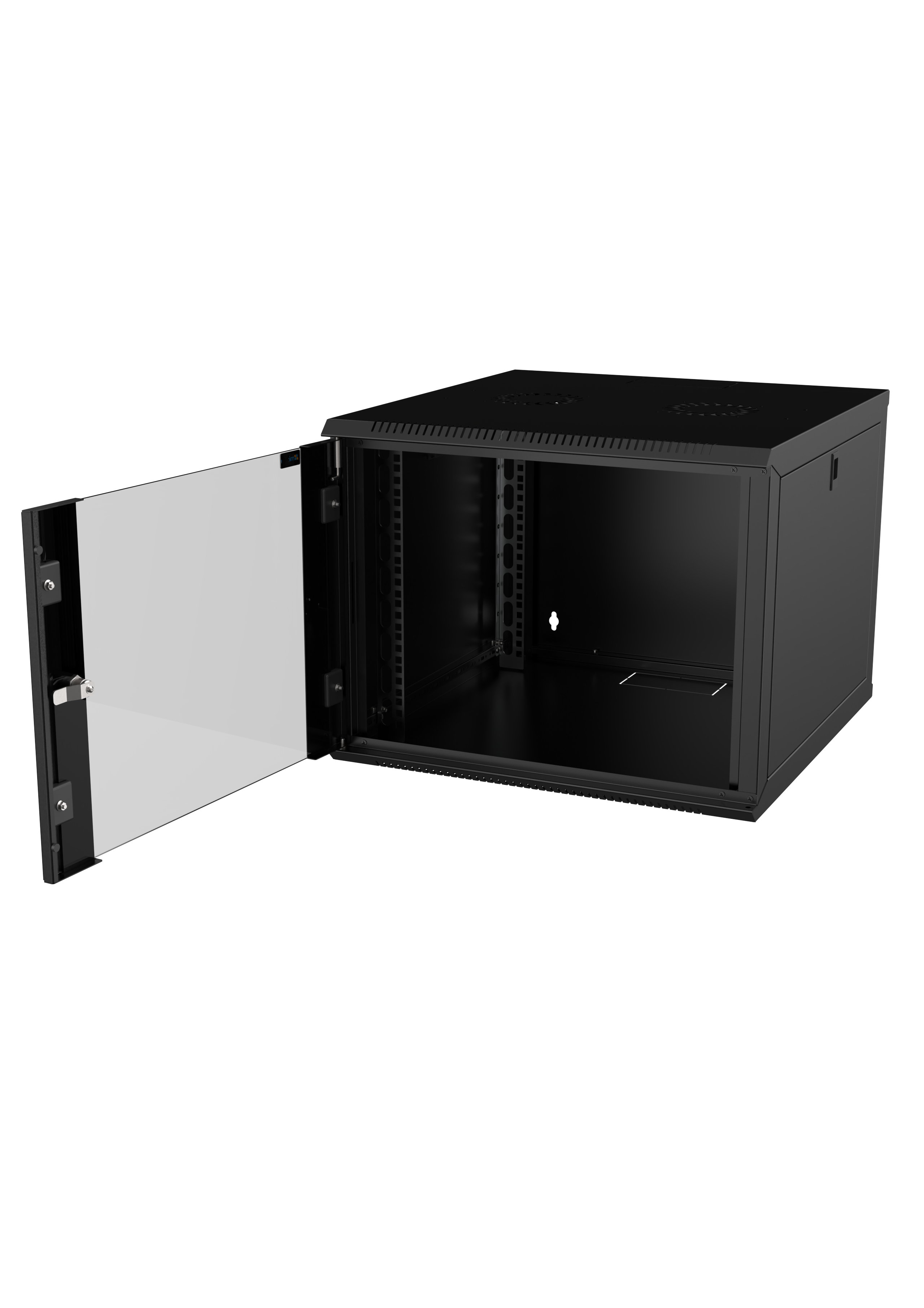Mirsan 9U COM-BOX WTC Series Wall Mount Cabinet, 600mm Width by 600mm Depth, Black [Flat Packed]