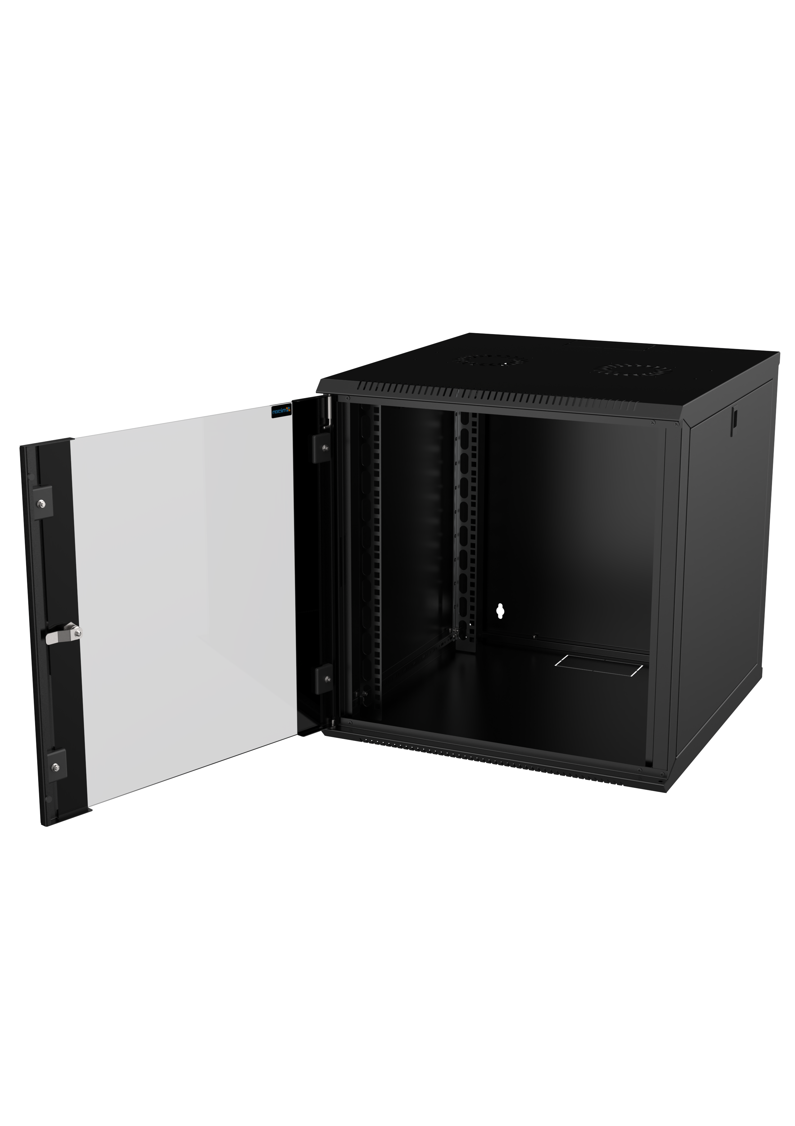 Mirsan 12U COM-BOX WTC Series Wall Mount Cabinet, 600mm Width by 600mm Depth, Black [Flat Packed]