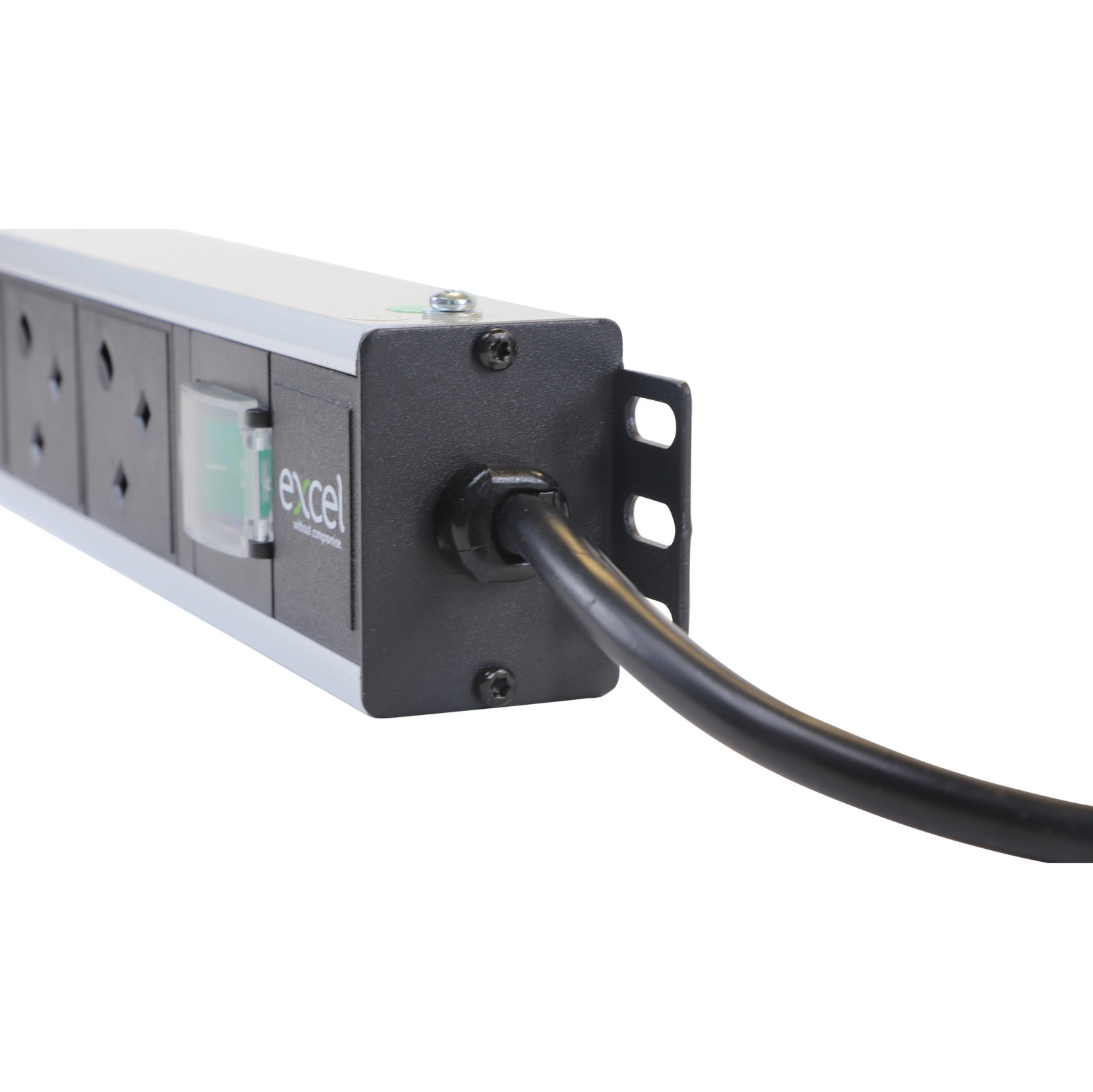 Excel 12 Way Vert PDU 12x UK Socket 16A IEC 60309 Plug Switched