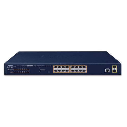 16-Port 10/100/1000T 802.3at PoE + 2-Port 100/1000X SFP Managed Switch