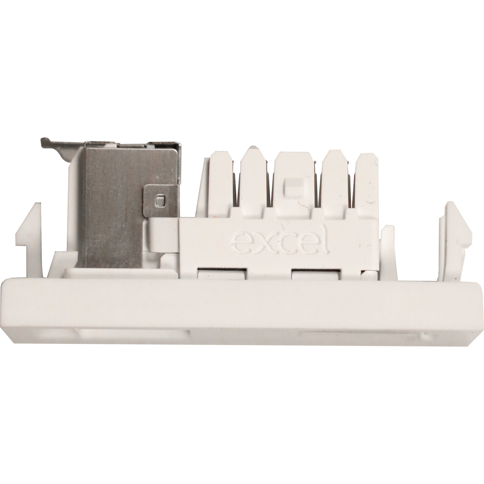 Excel Cat6A (FTP) Screened RJ45 Euro Module White