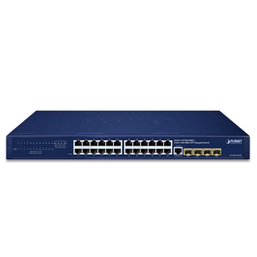 Planet 24-Port 10/100/1000T + 4-Port 100/1000X SFP Managed Gigabit Switch