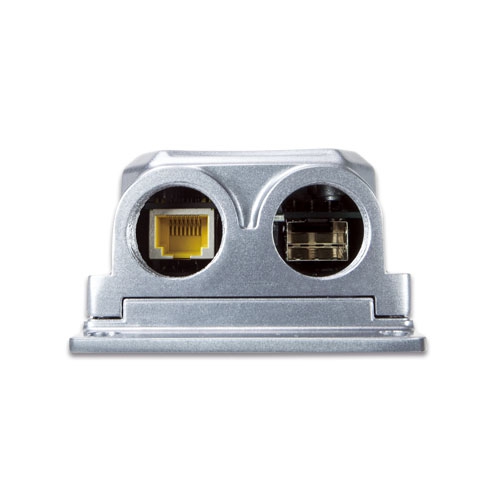 Industrial IP67 1000BASE-X SFP to 10/100/1000BASE-T 802.3at PoE+ Media Converter