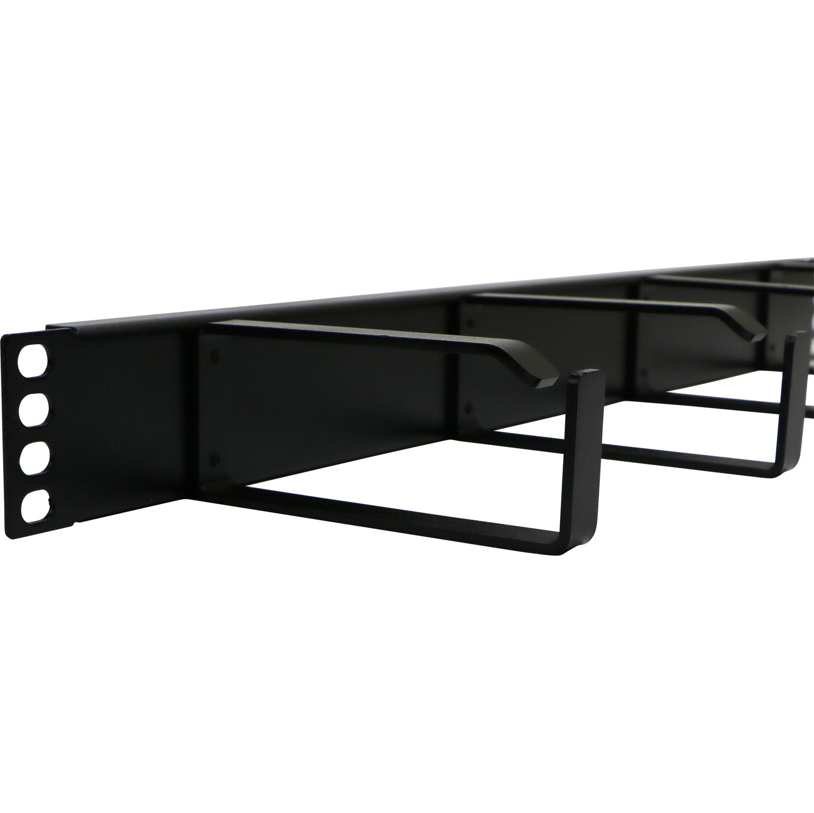 Excel Cable Management Bar 1U 4 Vertical Metal Hoops 100 mm Black