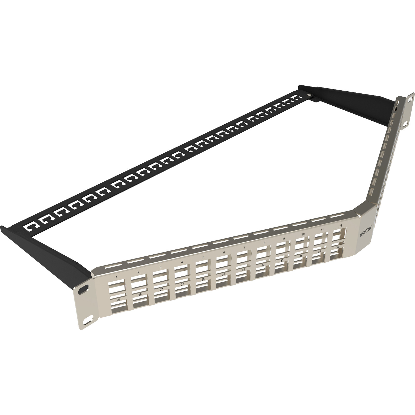 Excel Unloaded 48 Port Keystone V Patch Panel Frame UTP 1U Black (copy)