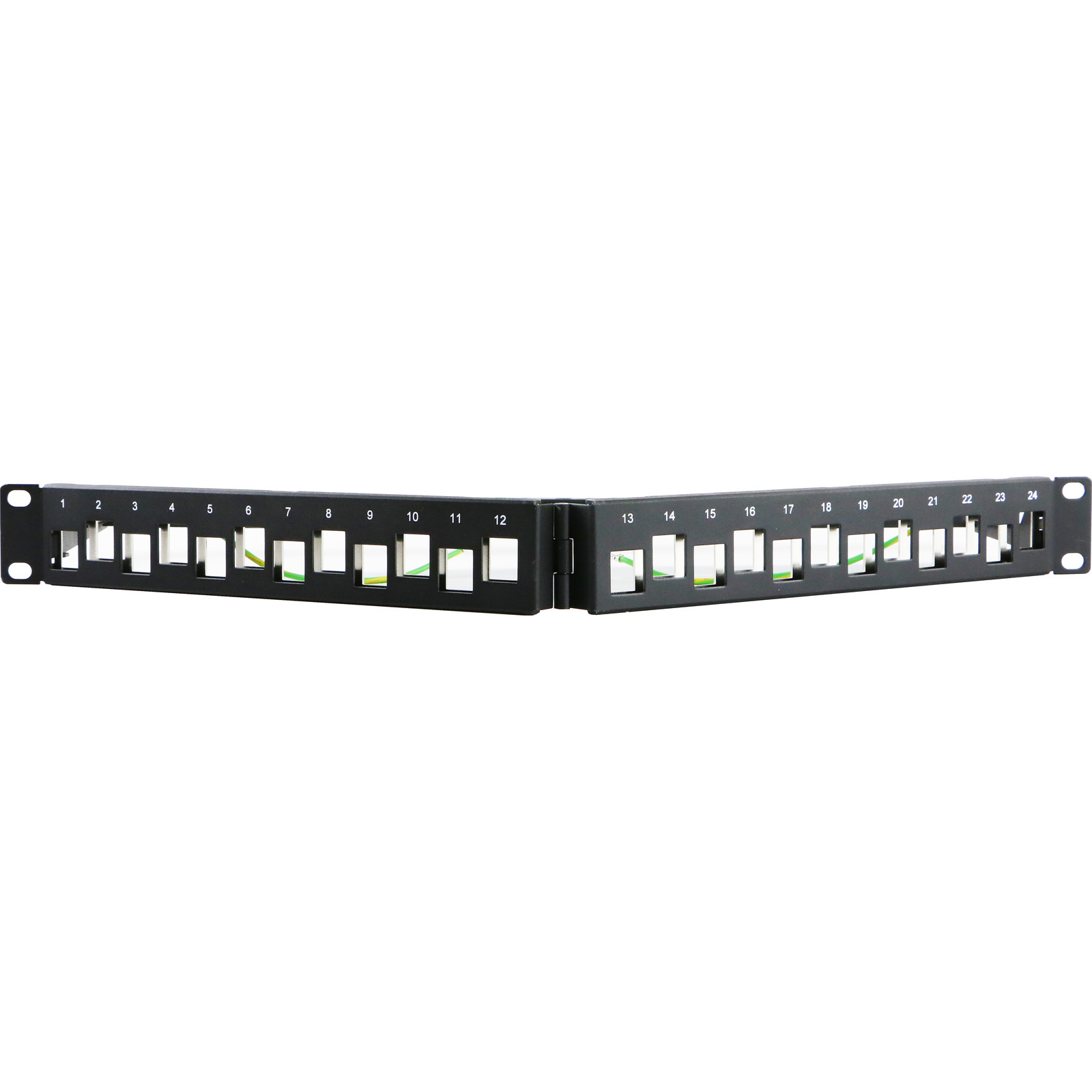 Excel Unloaded 24 Port Keystone V Patch Panel Frame 1U Black