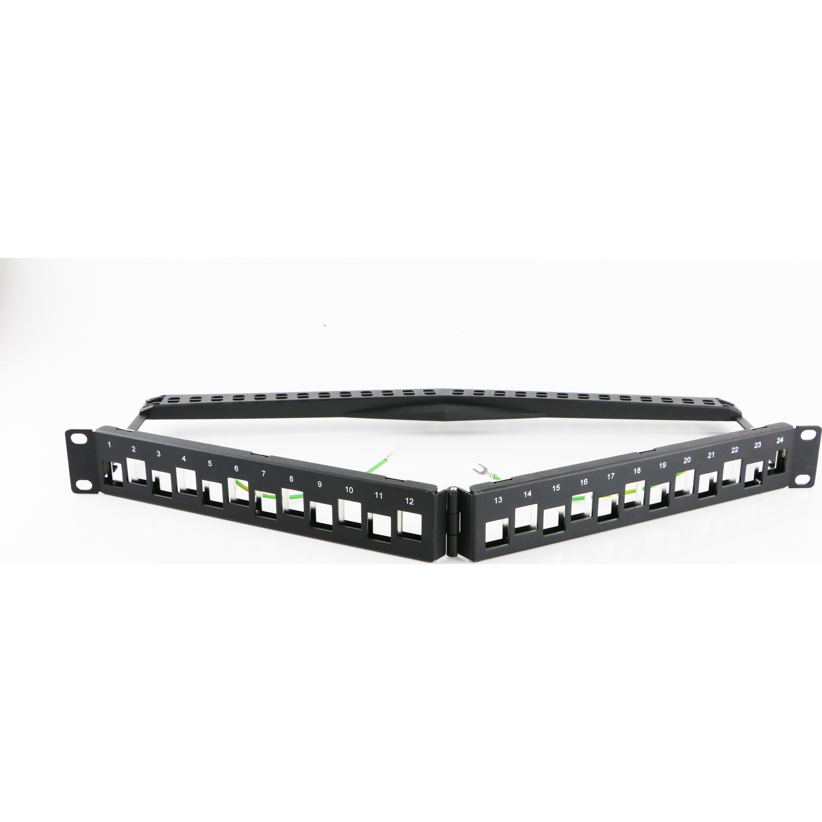 Excel Unloaded 24 Port Keystone V Patch Panel Frame 1U Black