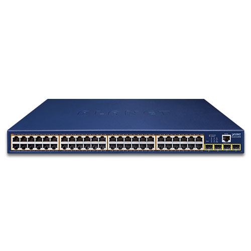 Planet 48-Port 10/100/1000T 802.3at PoE + 4-Port 100/1000BASE-X SFP Managed SwitchIPv6/IPv4, 24-Port Managed 802.3at POE+ Gigabit Ethernet Switch + 4-Port Gigabit Combo TP/SFP (440W PoE Budget) (copy)
