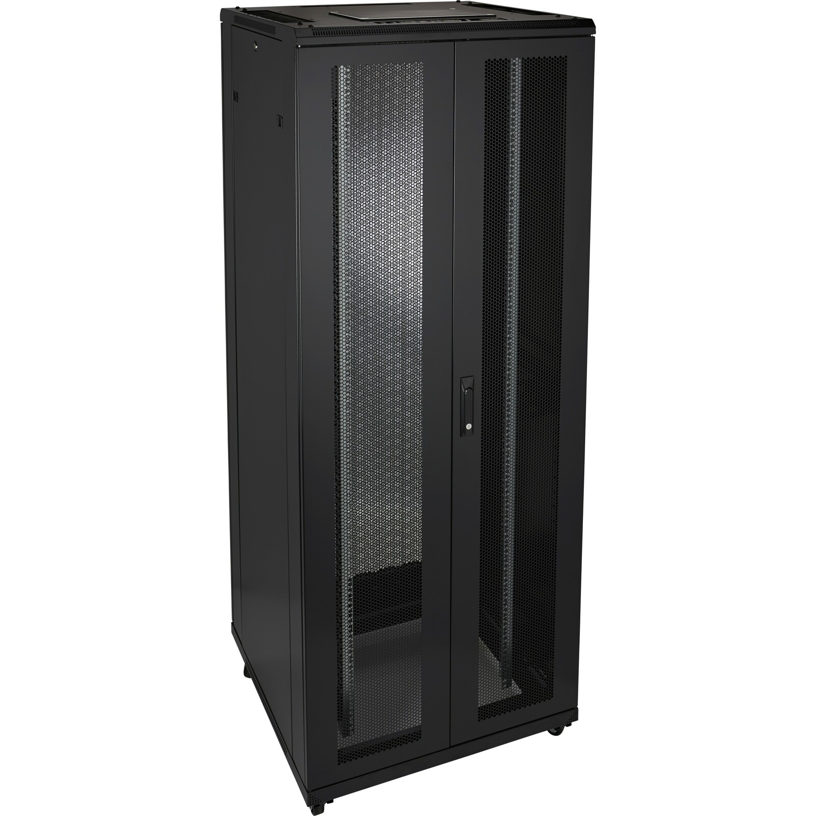 Excel Environ ER800 47U Rack 800x1000mm Double Vented Front Doors and Double Vented Rear Doors, B/Panels F/Mgmt Black