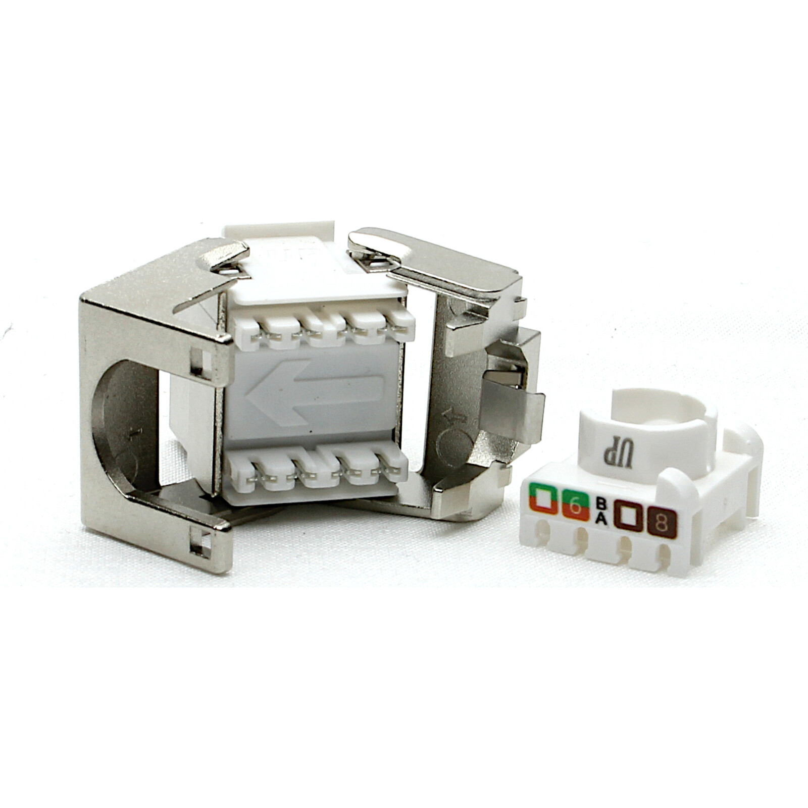 Excel Cat6 FTP Screened Low Profile Keystone Jack Toolless Silver