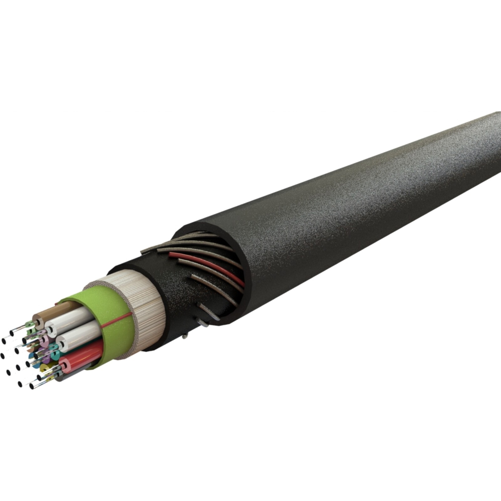 Excel Enbeam OM4 SWA Direct Burial Fibre Optic Cable Loose Tube 12 Core Eca Black