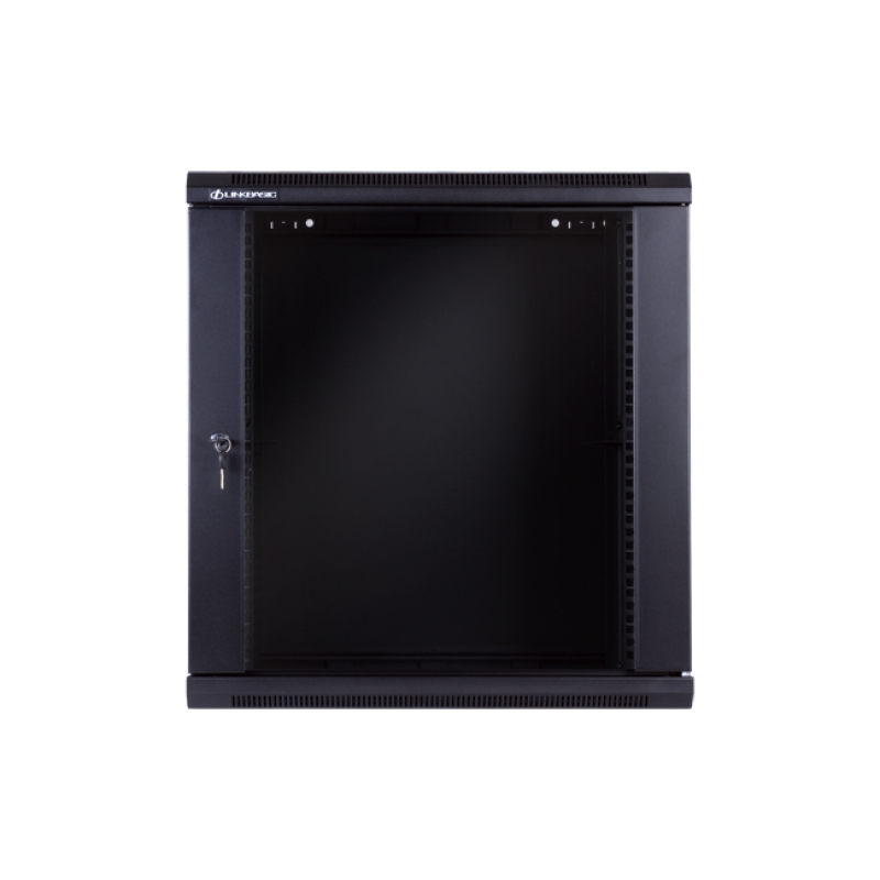 Linkbasic 12U Wall Mount Cabinet, 600mm Width by 600mm Depth, Black [Flat Packed]