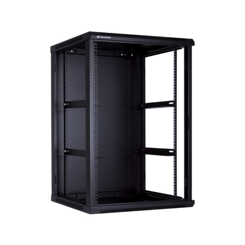Linkbasic 18U Wall Mount Cabinet, 600mm Width by 600mm Depth, Black [Flat Packed]