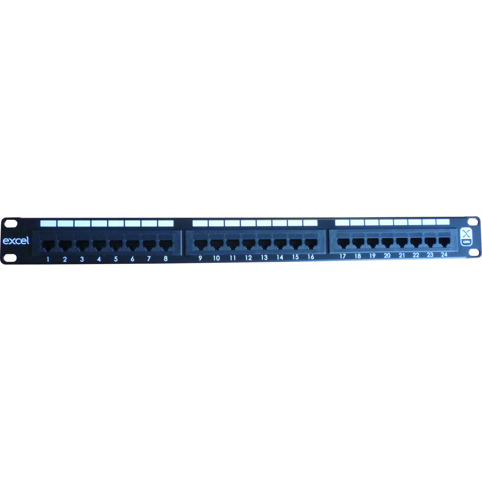 Excel CAT6 24 Port 1U Patch Panel Black