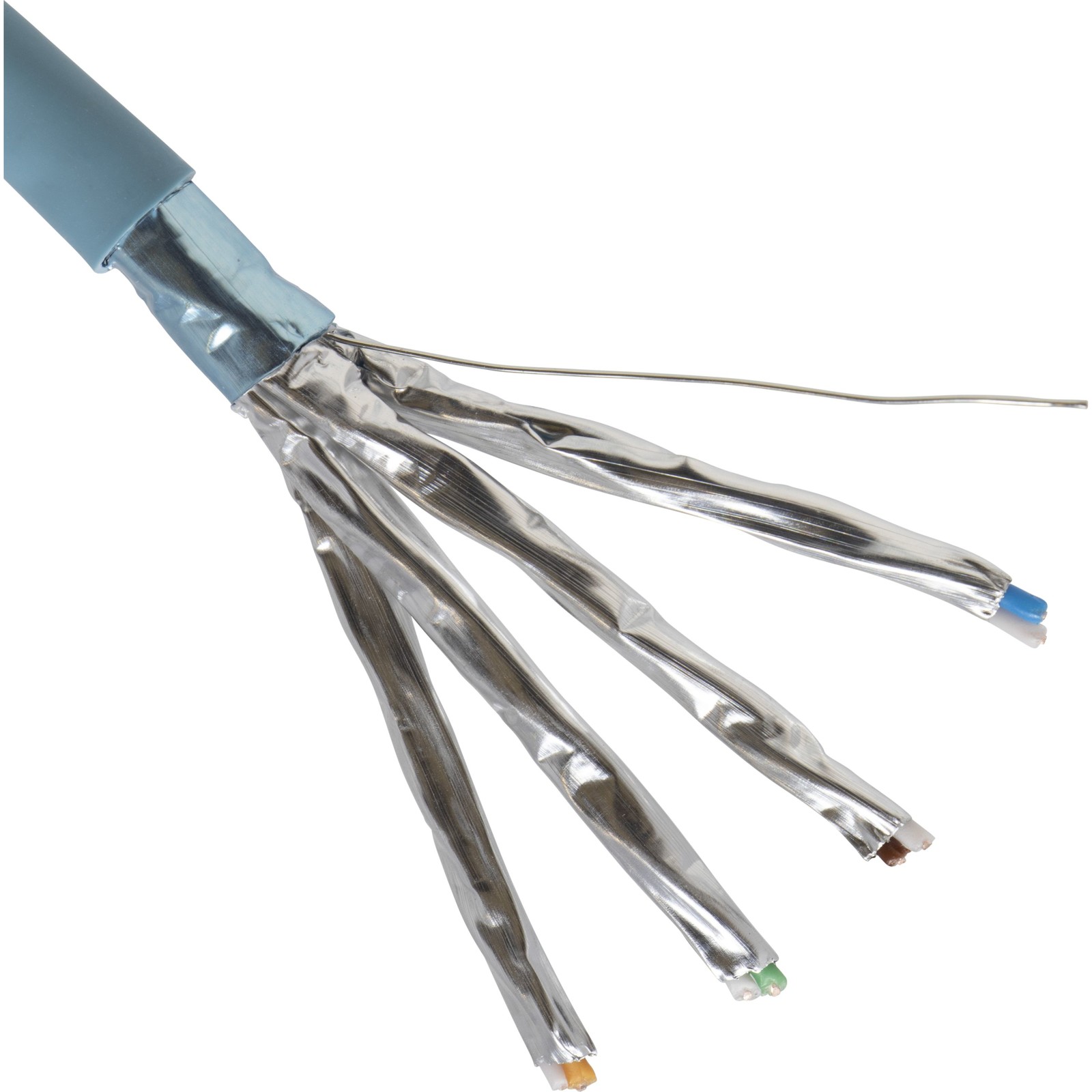 Excel Solid Cat6A Cable F/FTP LSOH CPR Euroclass Dca 500m Reel Ice Blue