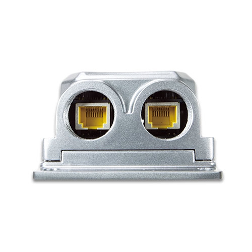 IP67-rated Industrial 1-Port 802.3bt PoE++ to 2-Port 802.3at PoE+ Extender (-40~75 degrees C, IK10 impact protection), 3 x waterproof cable glands included