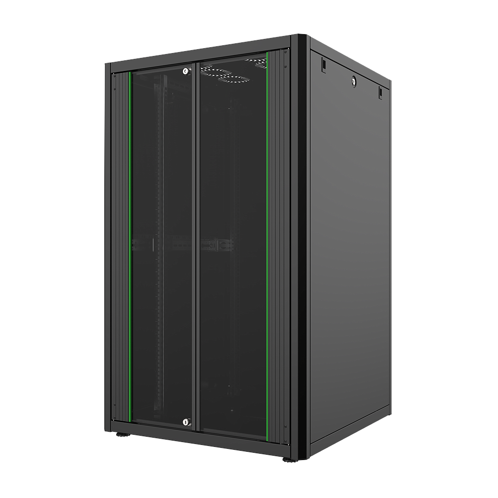 26U, Mirsan GTN Series Cabinet, Width 800mm, Depth 800mm, Ready Assembled, Black