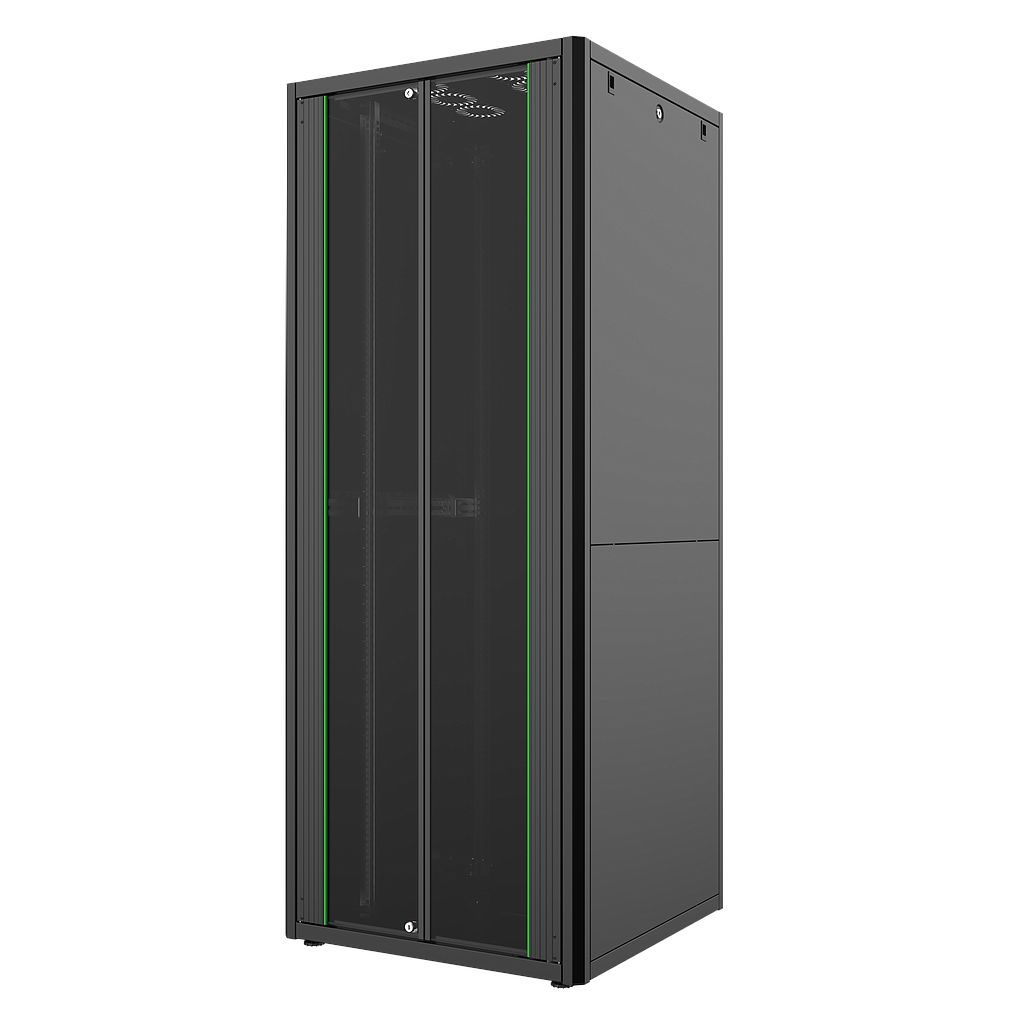 42U, Mirsan GTN Series Cabinet, Width 800mm, Depth 800mm, Ready Assembled, Black