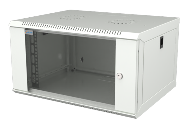 Mirsan 6U COM-BOX WTC Series Wall Mount Cabinet, 600mm Width by 450mm Depth, White [Flat Packed]