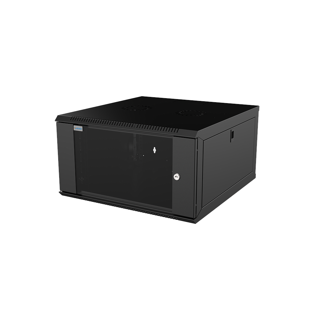 Mirsan 6U COM-BOX WTC Series Wall Mount Cabinet, 600mm Width by 600mm Depth, Black [Flat Packed]