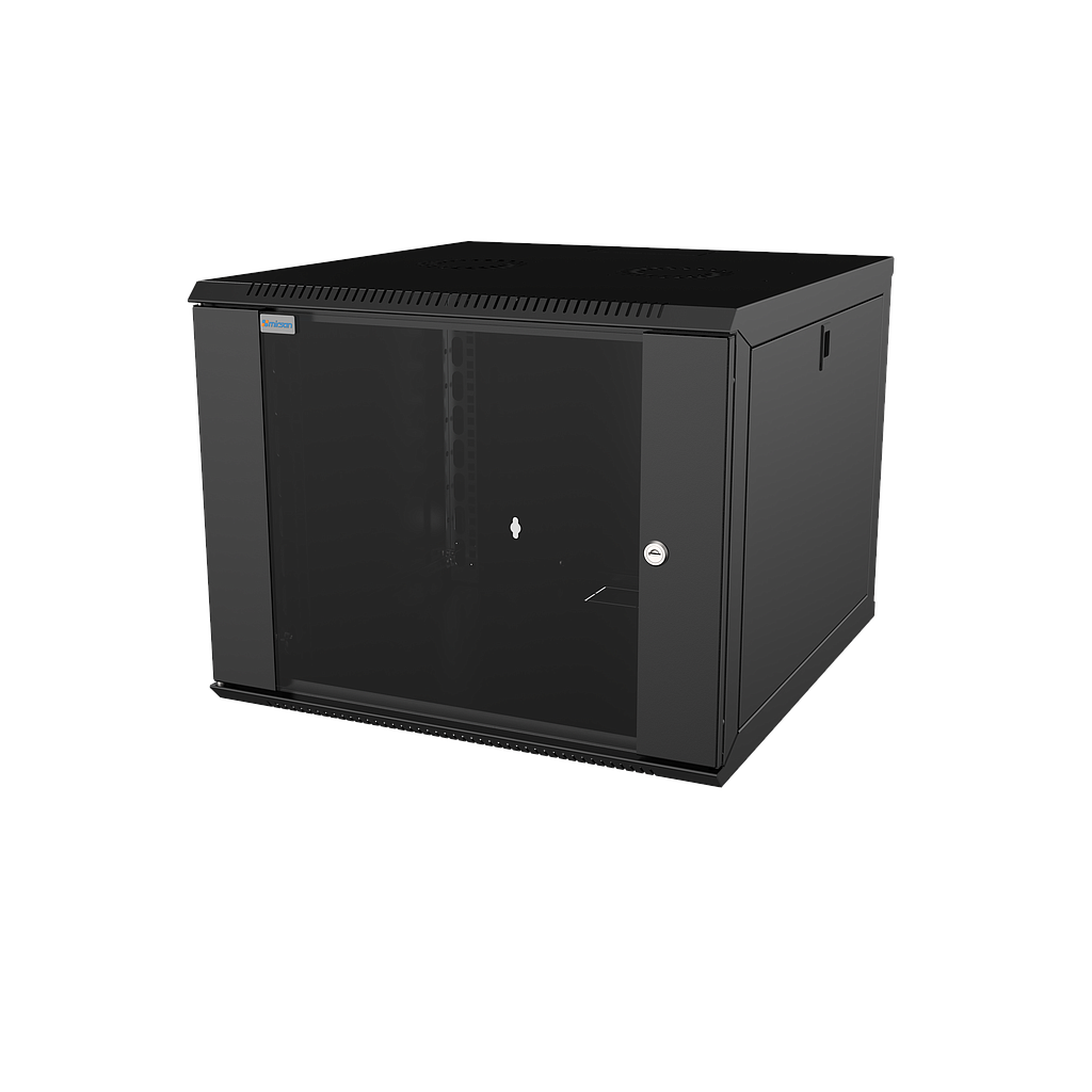 Mirsan 9U COM-BOX WTC Series Wall Mount Cabinet, 600mm Width by 600mm Depth, Black [Flat Packed]