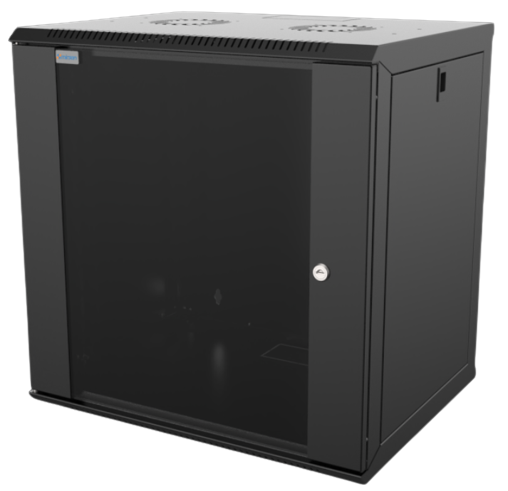 Mirsan 12U COM-BOX WTC Series Wall Mount Cabinet, 600mm Width by 450mm Depth, Black [Flat Packed]