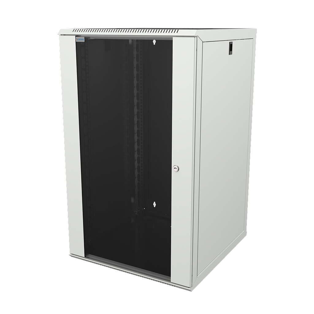 Mirsan 22U COM-BOX WTC Series Wall Mount Cabinet, 600mm Width by 600mm Depth, White [Flat Packed]