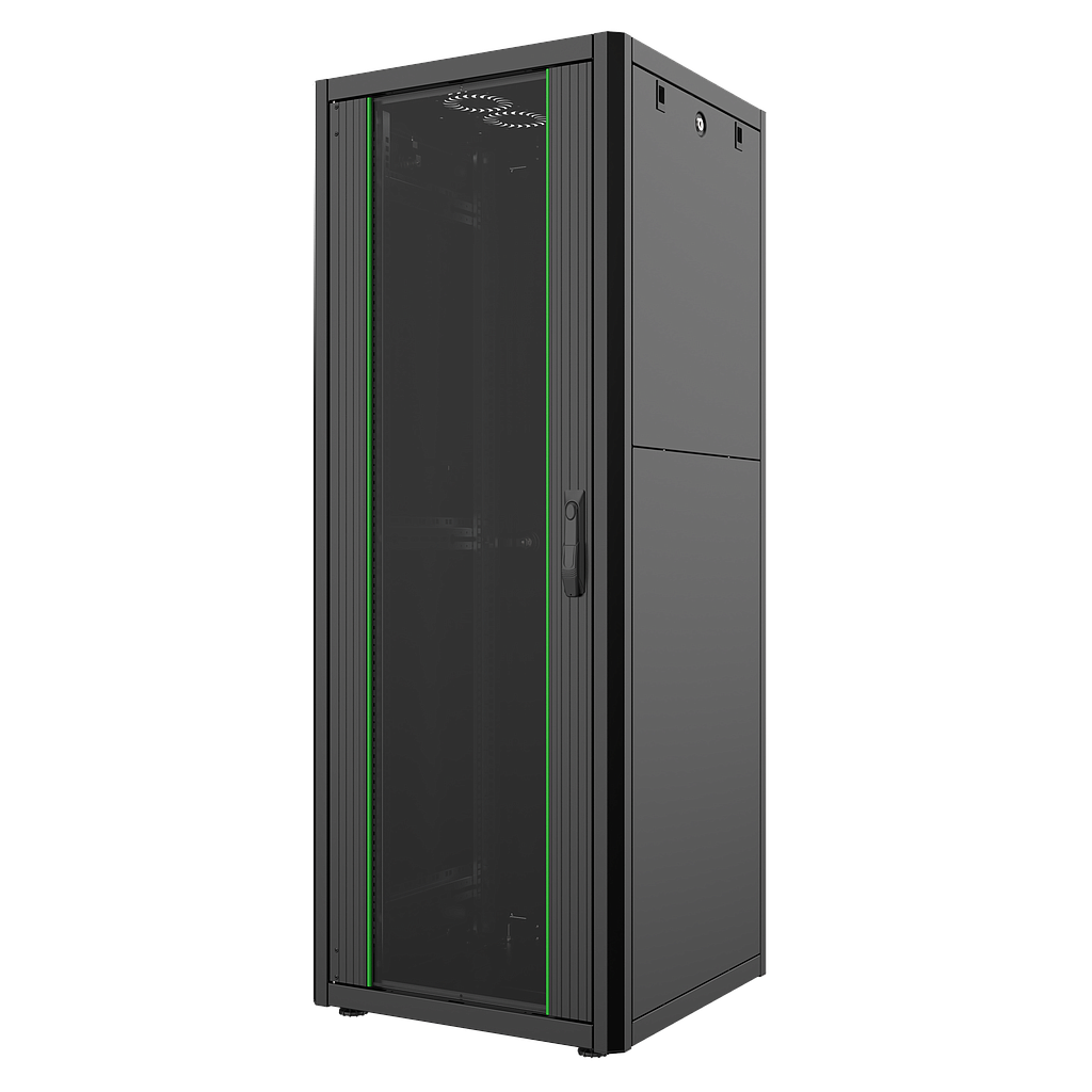 32U, Mirsan GTN Series Cabinet, Width 600mm, Depth 600mm, Ready Assembled, Black