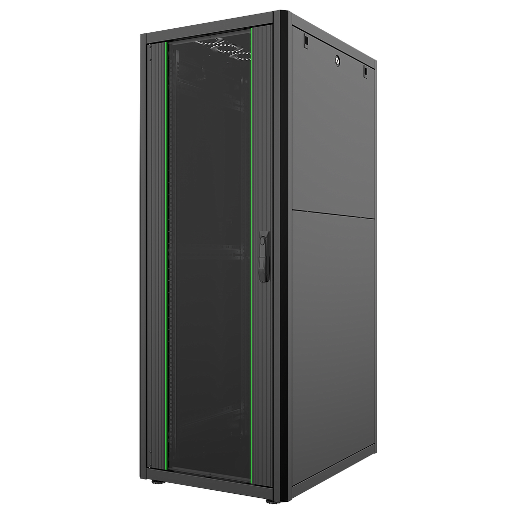 32U, Mirsan GTN Series Cabinet, Width 600mm, Depth 800mm, Ready Assembled, Black