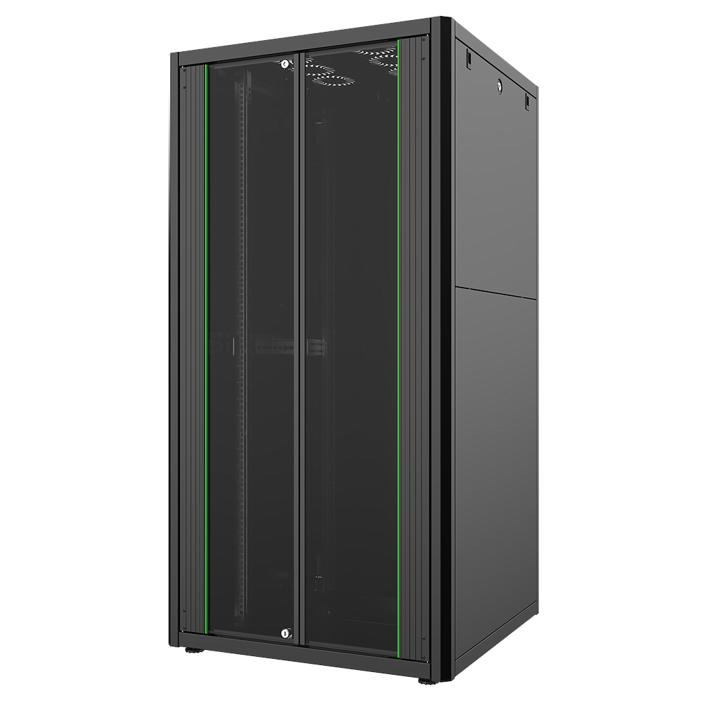 32U, Mirsan GTN Series Cabinet, Width 800mm, Depth 800mm, Ready Assembled, Black