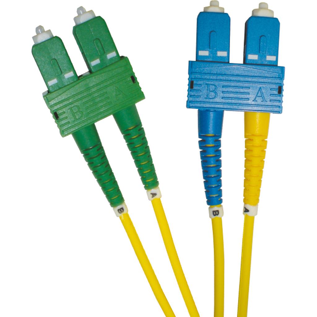 Excel Enbeam OS2 Patch Lead SC/APC-SC/UPC 9/125 Duplex Yellow 3MT