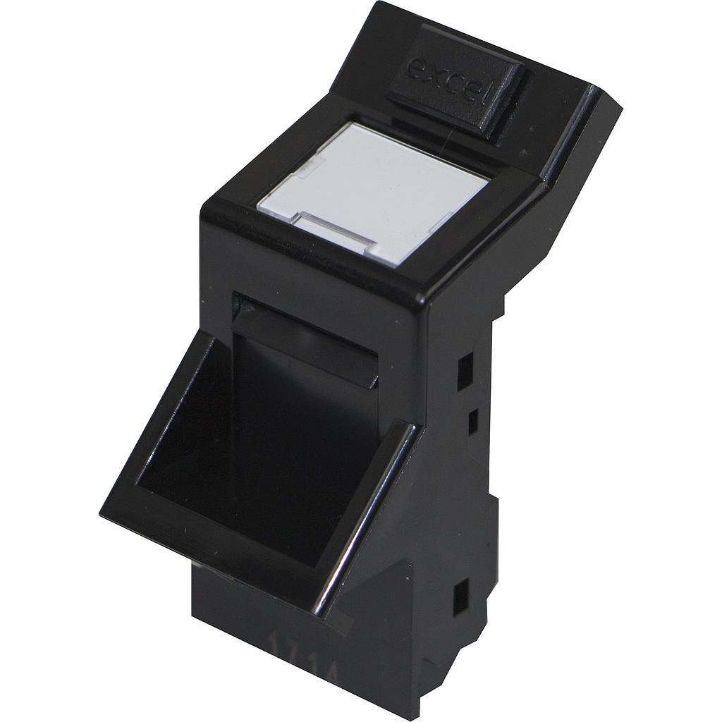 Excel Angled Shutter Module (For Keystone Jacks) 50x25mm Black