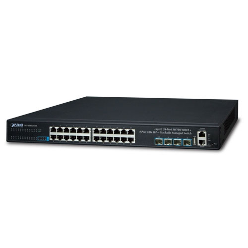 Layer 3 24-Port 10/100/1000T + 4-Port 10G SFP+ Stackable Managed Gigabit Switch
