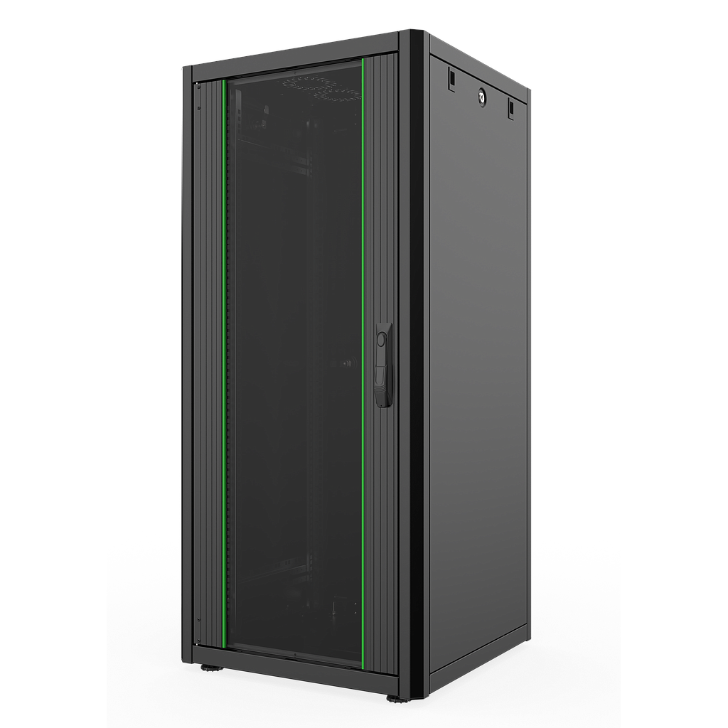 26U, Mirsan GTN Series Cabinet, Width 600mm, Depth 600mm, Ready Assembled, Black