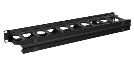 Mirsan 19'' 1U Cable Organizer with Cover RAL 9005 Black