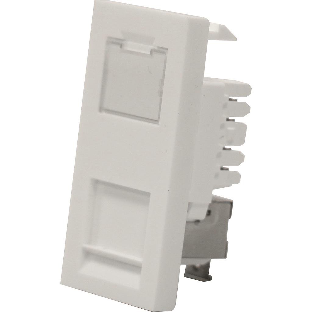Excel CAT6A FTP Screened RJ45 Euro Module White