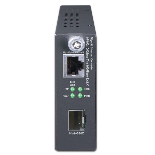 10/100/1000BASE-T to 1000BASE-SX/LX Smart Gigabit Media Converter (mini-GBIC,SFP) - distance depending on SFP module