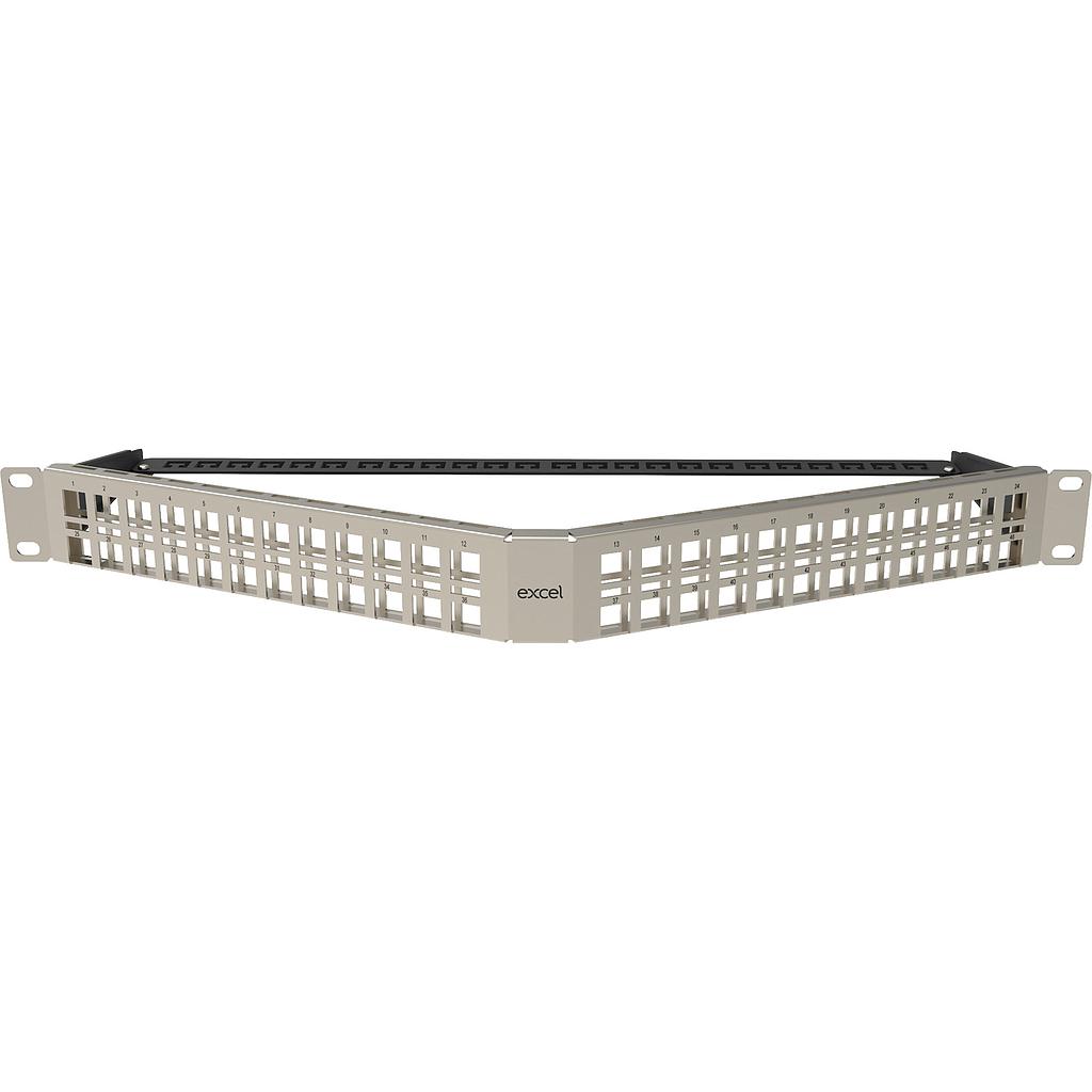 Excel Unloaded 48 Port Keystone V Patch Panel Frame UTP/STP 1U Silver
