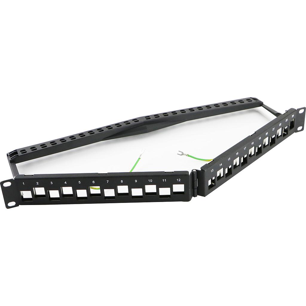 Excel Unloaded 24 Port Keystone V Patch Panel Frame 1U Black