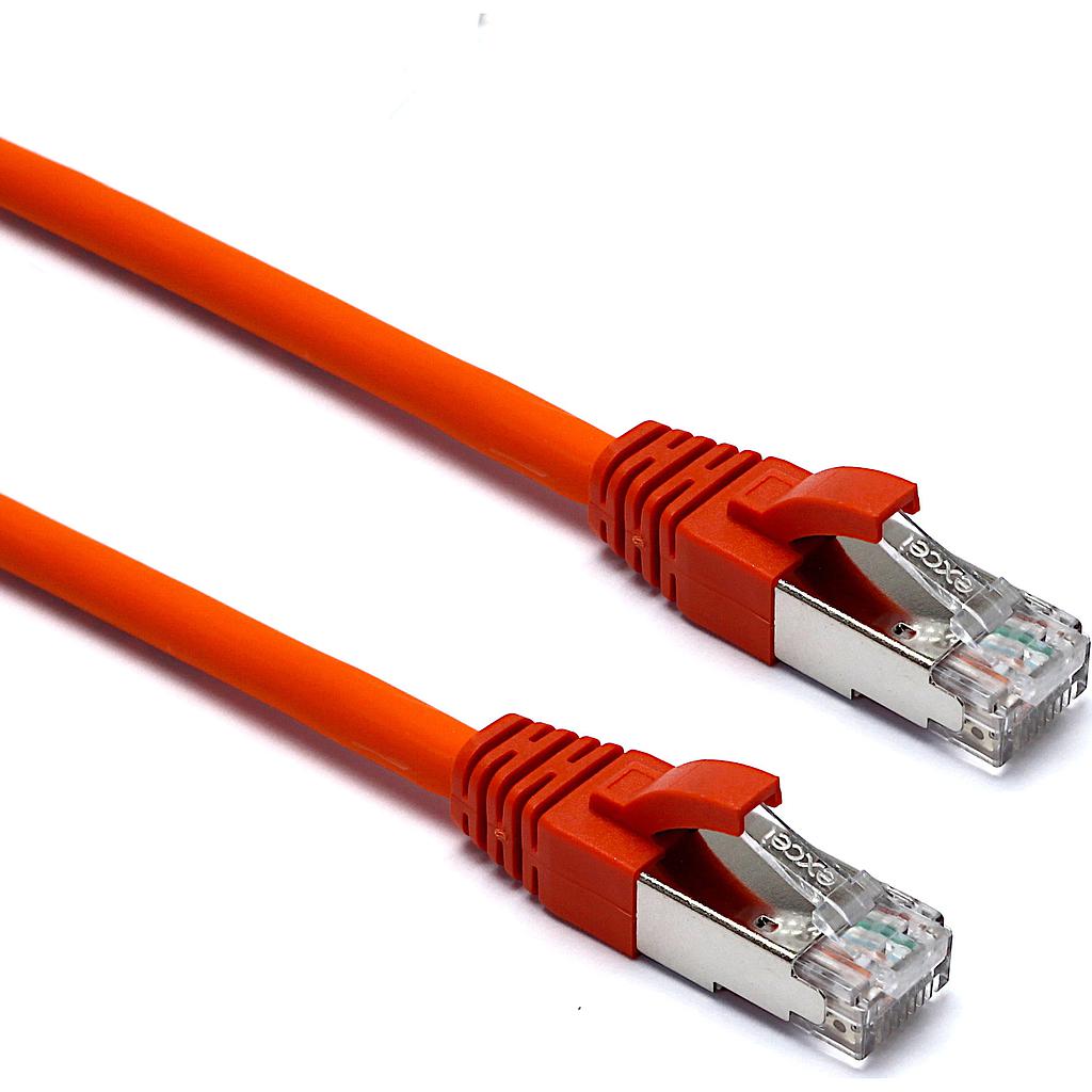 Excel CAT6A Patch Lead F/FTP Shielded LS0H Blade Booted 1.5MT - Orange