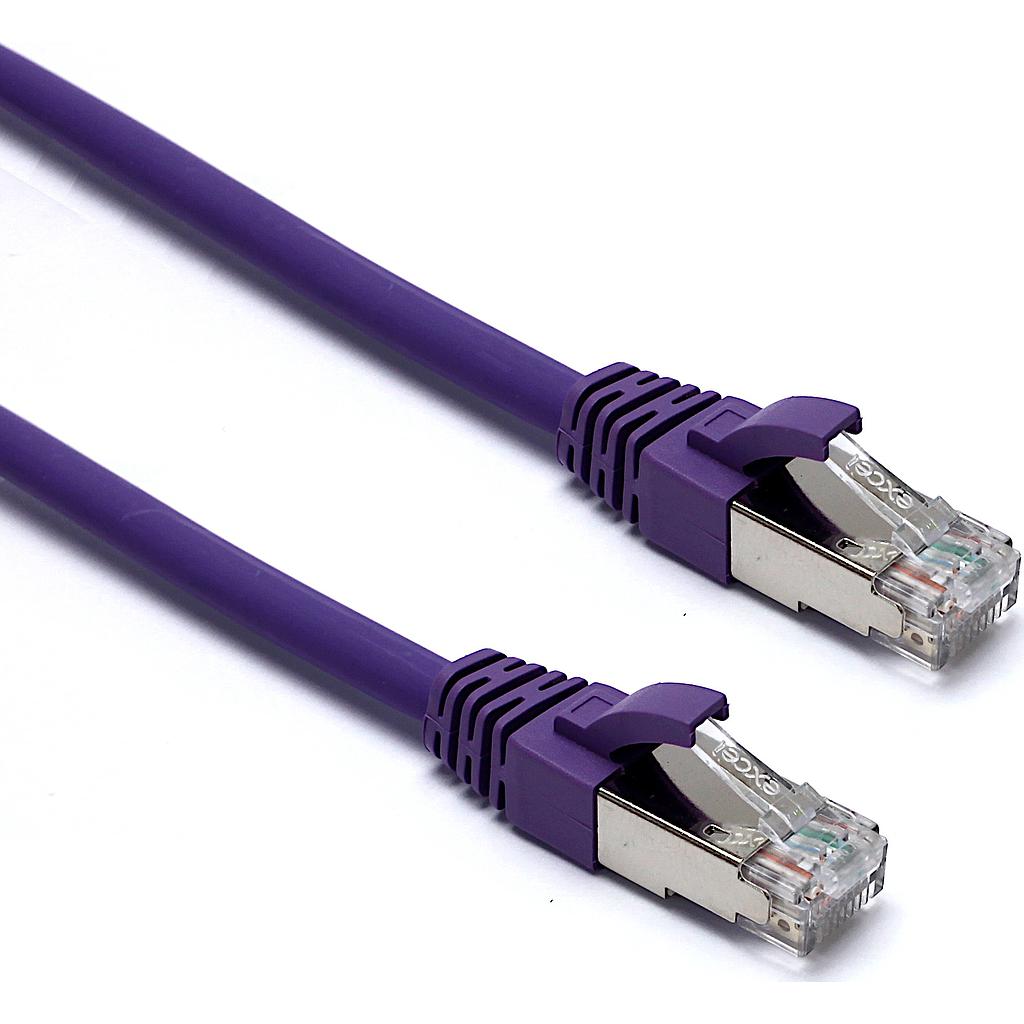 Excel CAT6A Patch Lead F/FTP Shielded LS0H Blade Booted 1.5MT - Violet
