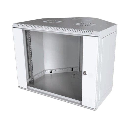 Mirsan 9U COM-BOX Corner WTC Series Wall Mount Cabinet, 600mm Width by 600mm Depth, White [Flat Packed]