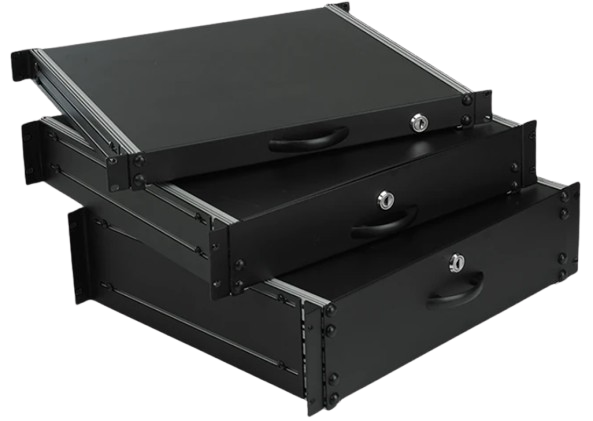 Mirsan 6U 19" keyboard and general use, lockable drawer module, Dimensions 482mm x 400mm x 270mm