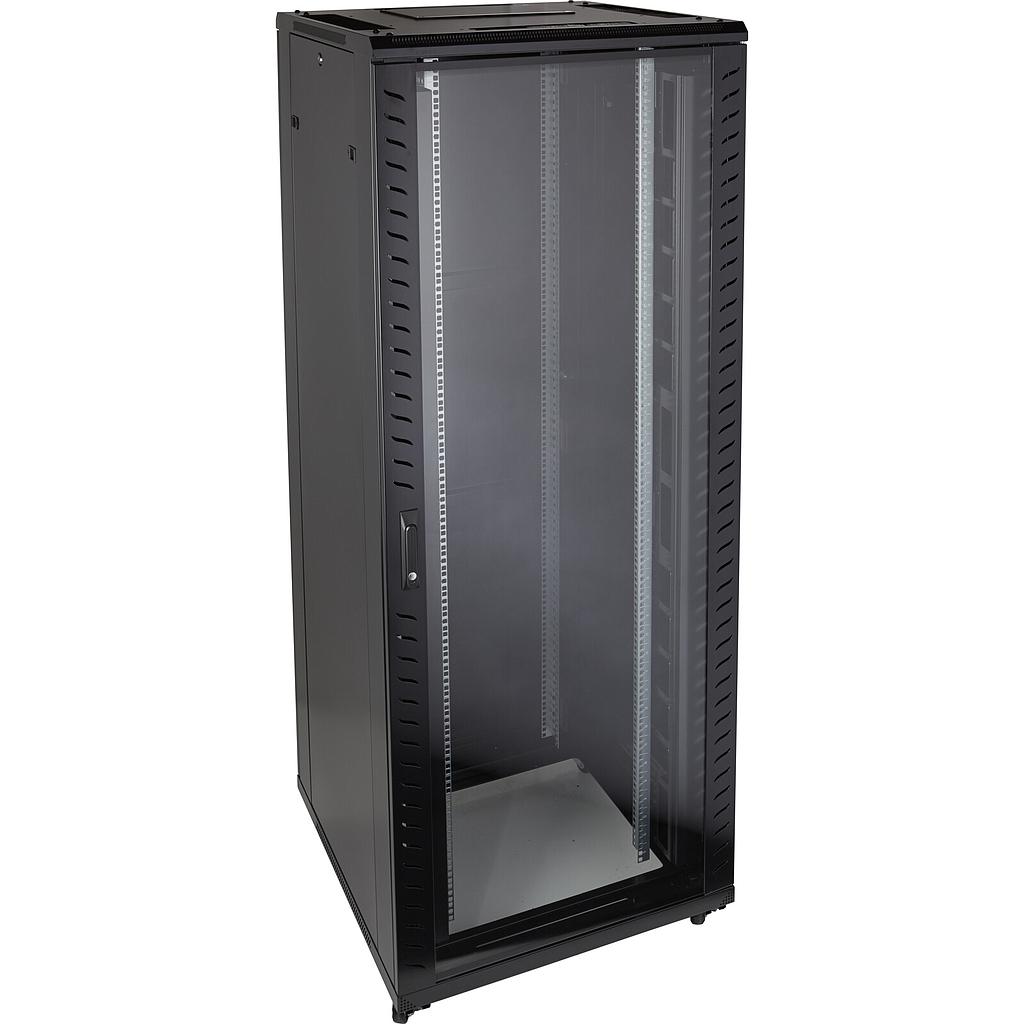 Excel Environ CR800 47U Rack 800x1000mm Glass (F) Steel (R) B/Panels F/Mgmt Black