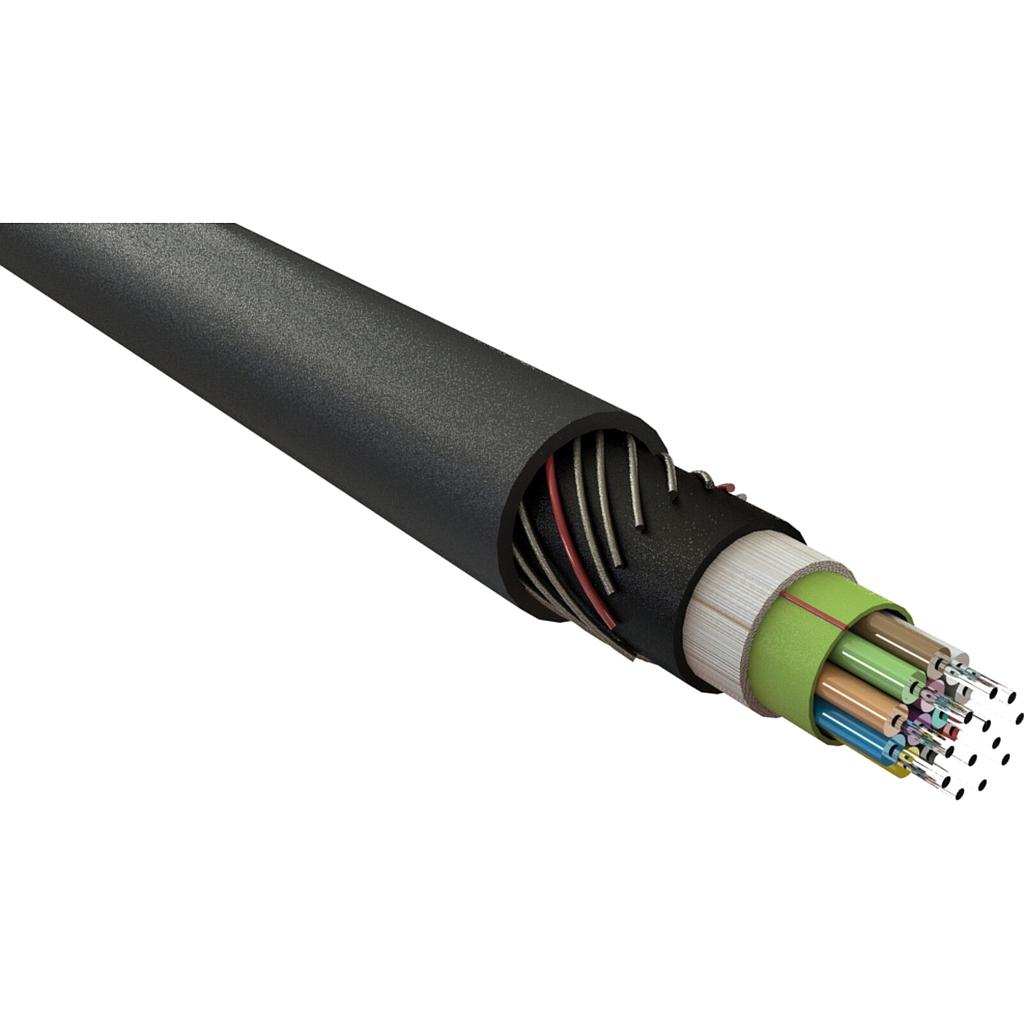 Excel Enbeam OM4 SWA Direct Burial Fibre Optic Cable Loose Tube 12 Core Eca Black