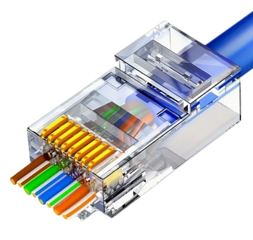 Pass Through RJ45 Connectors UTP CAT6 Connector Network Unshielded Rj45 Perforated Crystal Head Connectors